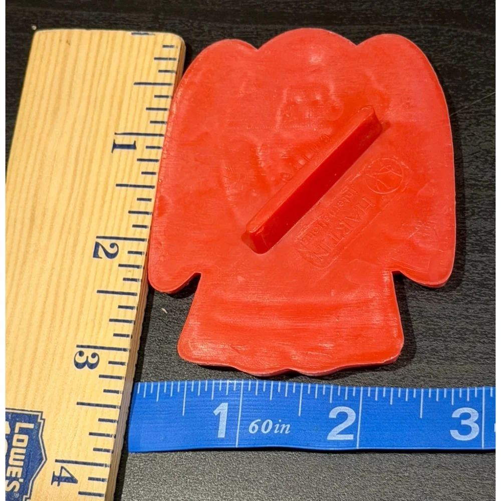5pc Cookie Cutters Vtg CHRISTMAS Holiday Red Plastic Santa Angel Tree Star Bell‎